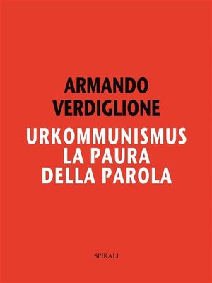 cover image of Urkommunismus. La paura della parola
